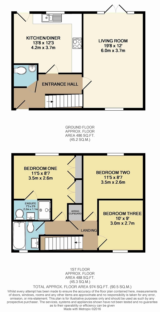 Floorplan for Ulverston Close, St Albans, AL1