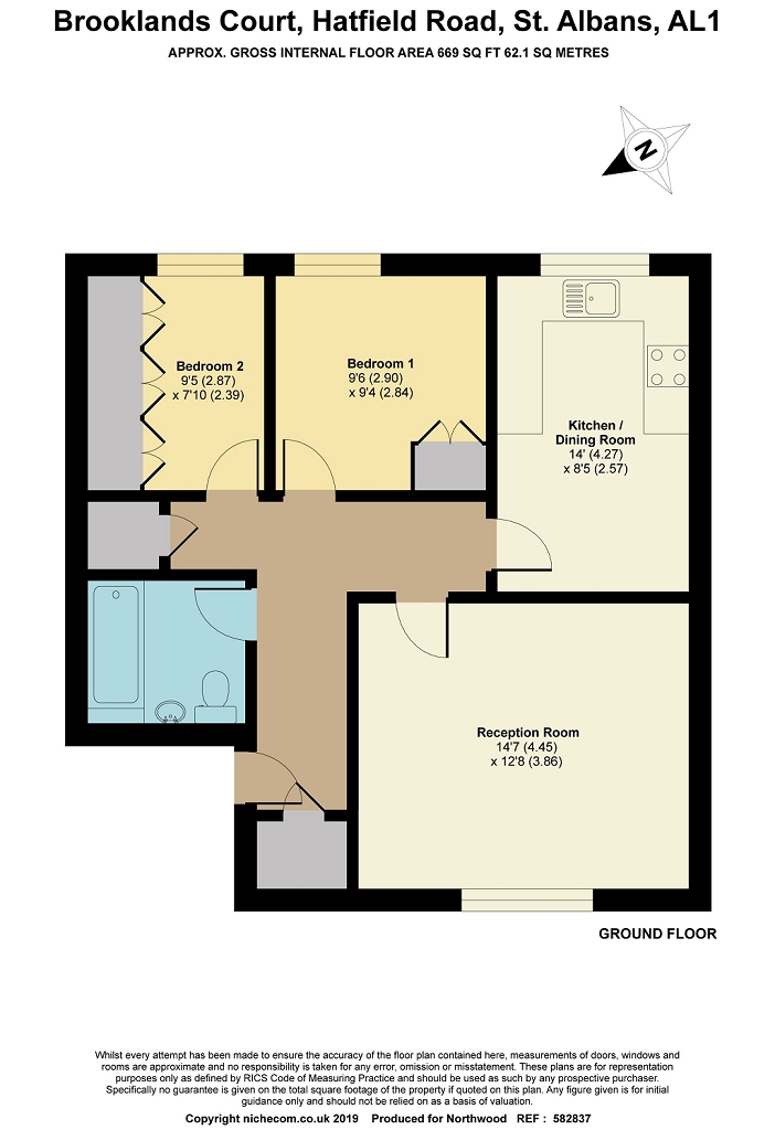 Floorplan for Brooklands Court, St Albans, AL1