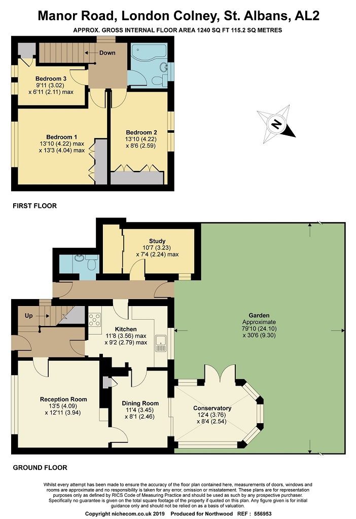 Floorplan for Manor Road, London Colney, AL2