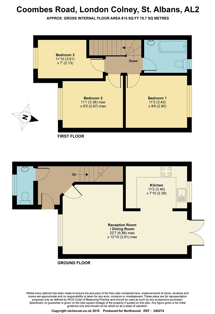 Floorplan for Coombes Road, London Colney, AL2