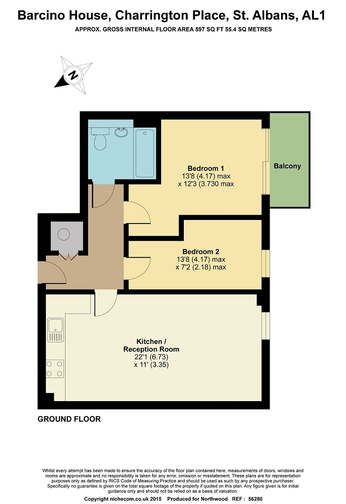 Floorplan for Charrington Place, St Albans, AL1