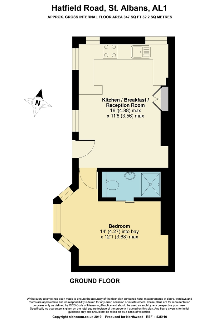 Floorplan for Hatfield Road, St Albans, AL1