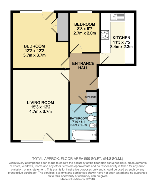 Floorplan for Cumberland Court, St Albans, AL3