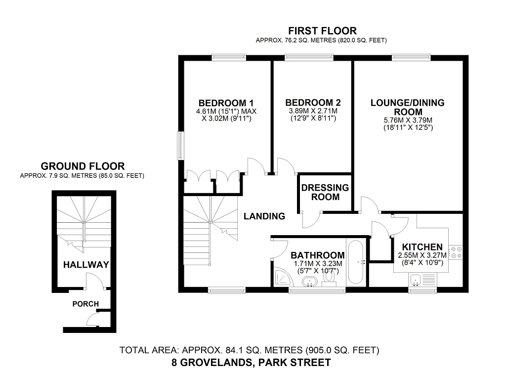 Floorplan for Grovelands, Park Street, AL2