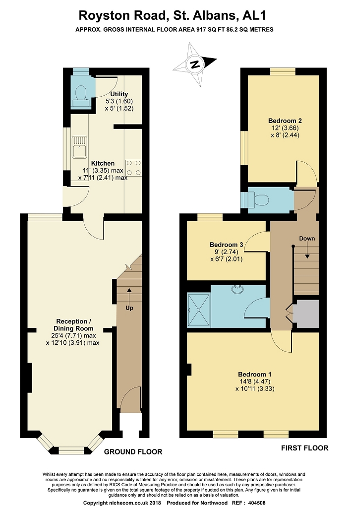 Floorplan for Royston Road, St Albans, AL1