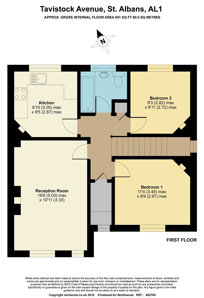 Floorplan for Tavistock Avenue, St Albans, AL1