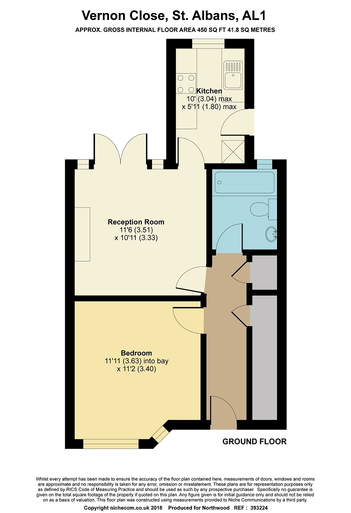 Floorplan for Vernon Close, St Albans, AL1